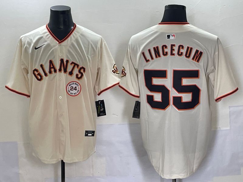 Men 2025 San Francisco Giants #55 Lincecum Cream Game Nike MLB Jersey style 7->san francisco giants->MLB Jersey